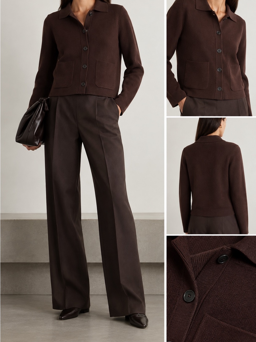 Rag & Bone Espresso Chocolate Brown Cardigan Shirt Jacket Button Down Size M - Picture 2 of 8